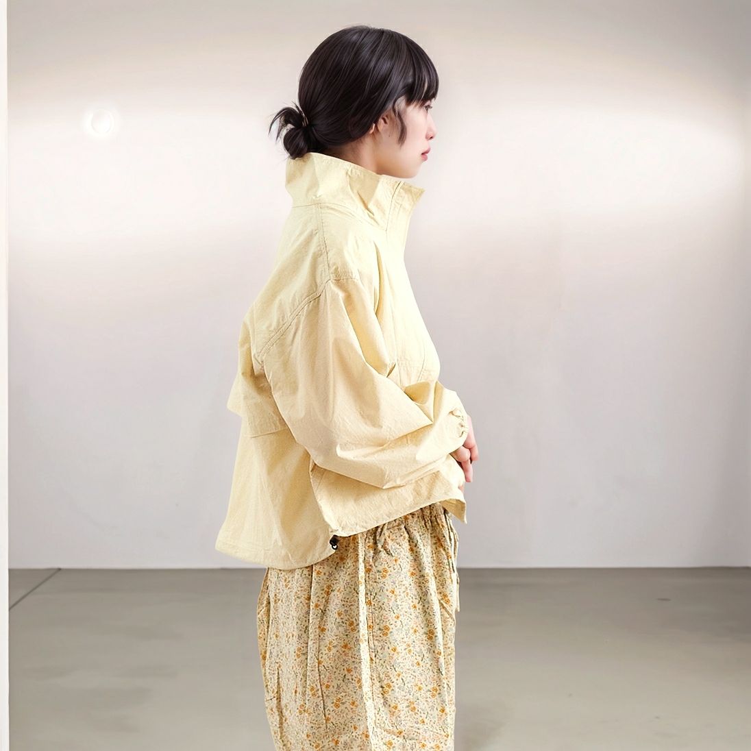 KELTY [ケルティ] ショートスタンダードブルゾン [KE25112005] IVORY &&モデル身長：167cm 着用サイズ：F&&