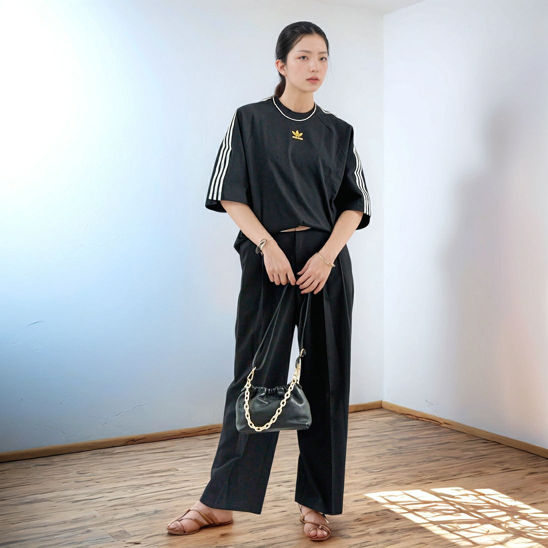 adidas Originals [アディダス オリジナルス] 半袖Tシャツ [KKU16] JW1854 &&モデル身長：167cm 着用サイズ：S&&
