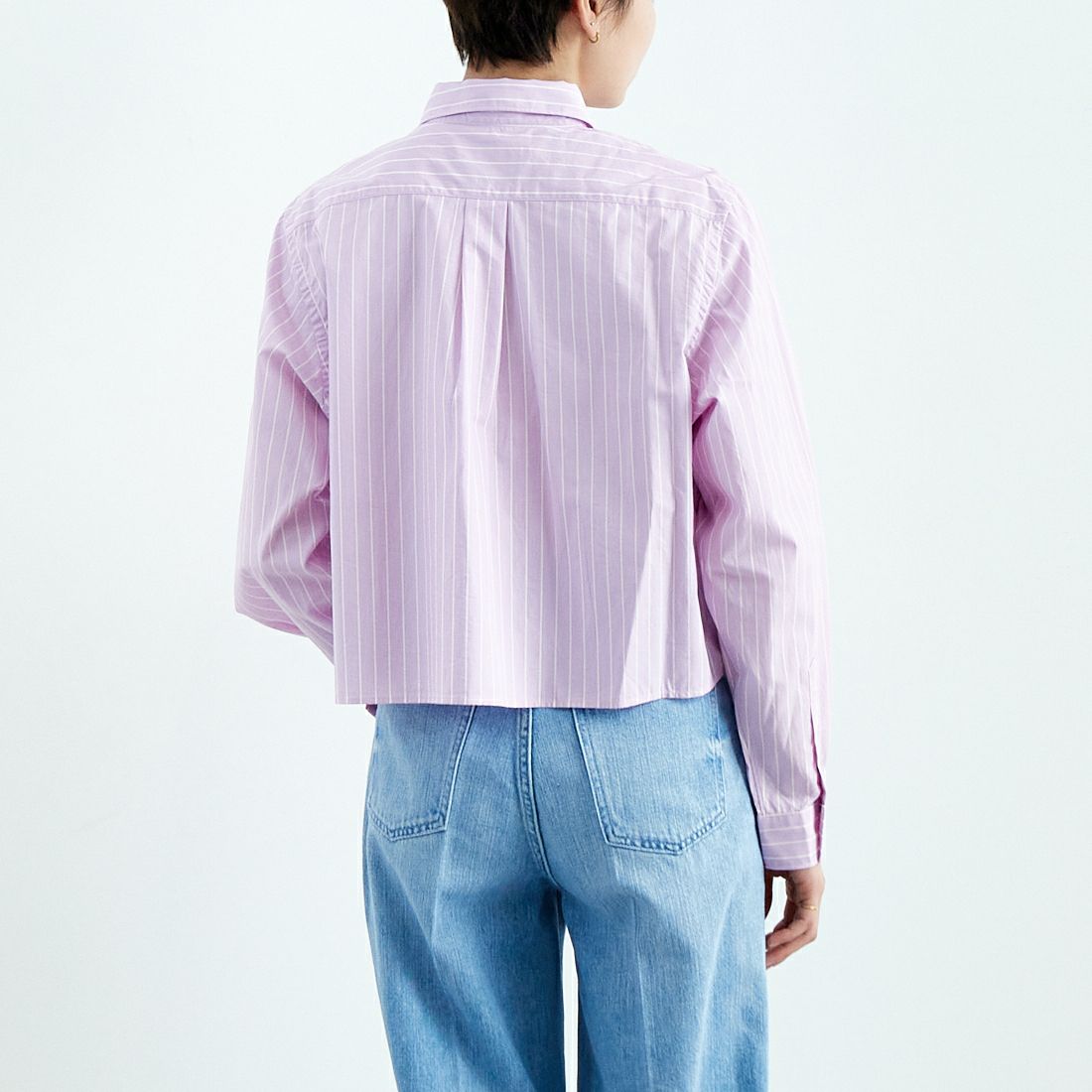 Gymphlex [ジムフレックス] ショートボタンダウンシャツ [GY-B0203CHS] PNK/WHT ST &&モデル身長：160cm 着用サイズ：12&&