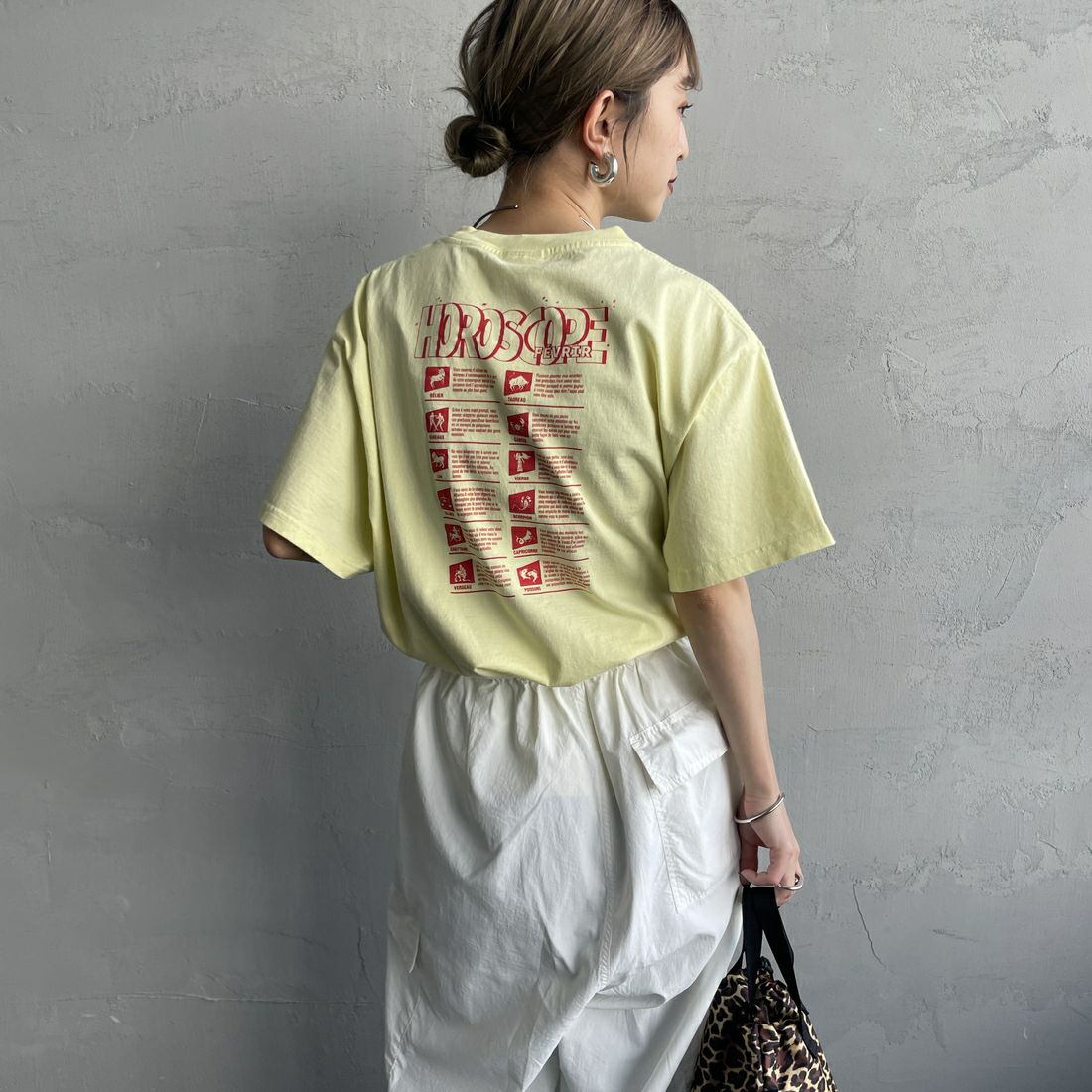 THE SHINZONE [ザ シンゾーン] ホロスコープ Tシャツ [25SMSCU13] 52 LIMEYEL &&モデル身長：150cm 着用サイズ：F0&&