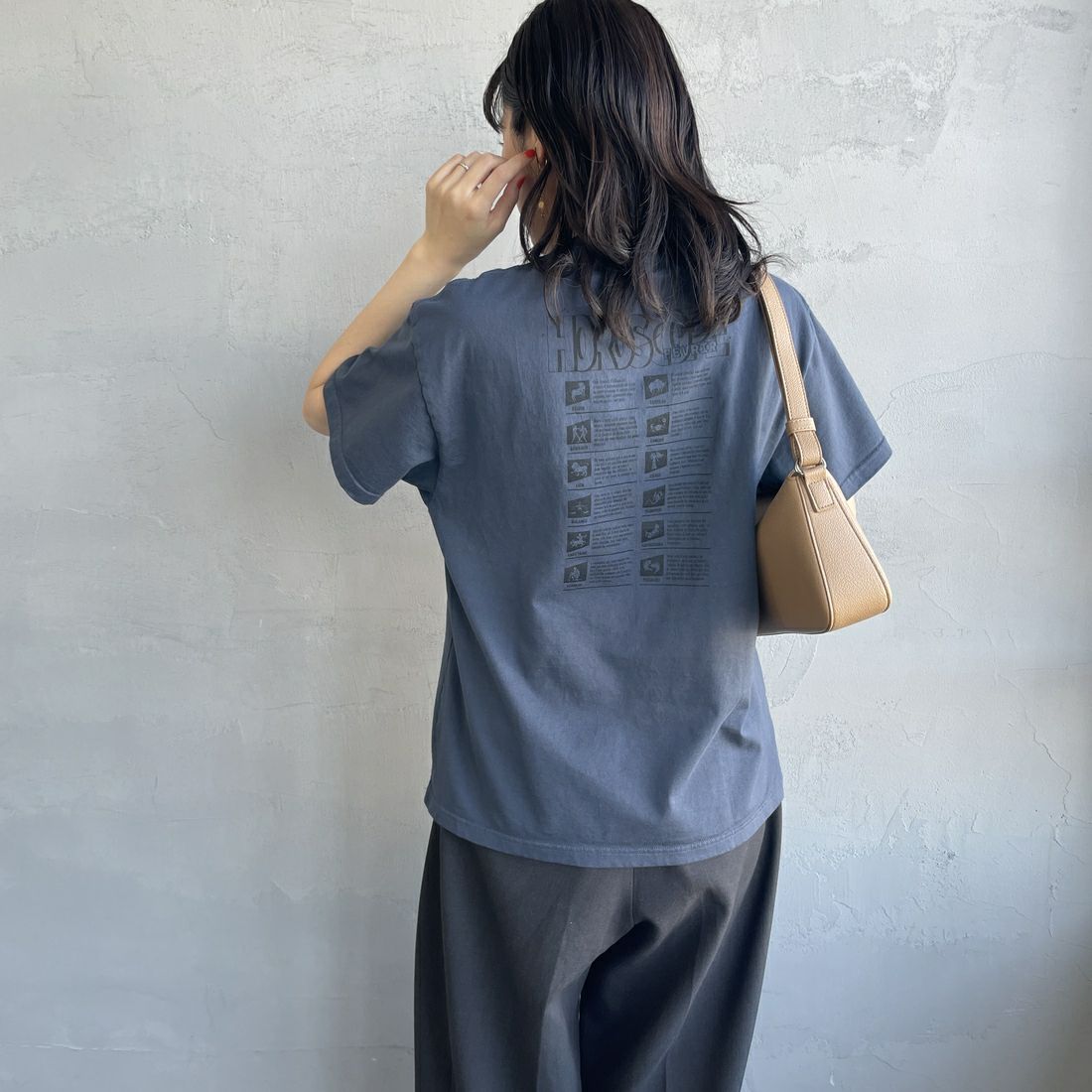 THE SHINZONE [ザ シンゾーン] ホロスコープ Tシャツ [25SMSCU13] 06 GRAY &&モデル身長：160cm 着用サイズ：F0&&