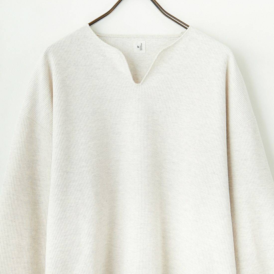 blurhms ROOTSTOCK [ブラームス ルーツストック] 別注 ラフ&スムース サーマル オーバーネック 7分袖Tシャツ [BROOTS24SJF01S25] OATMEAL