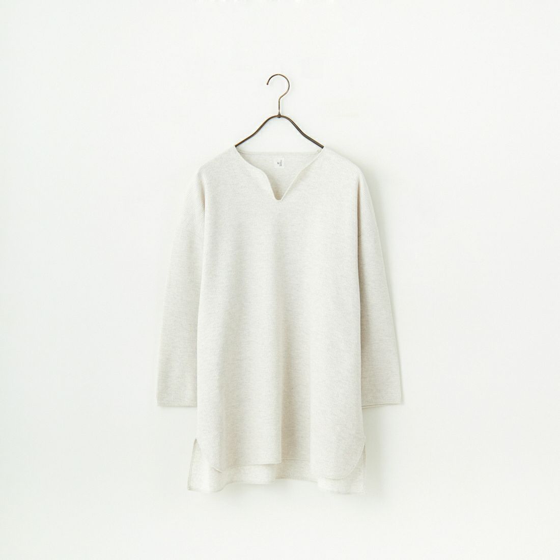 blurhms ROOTSTOCK [ブラームス ルーツストック] 別注 ラフ&スムース サーマル オーバーネック 7分袖Tシャツ [BROOTS24SJF01S25] OATMEAL