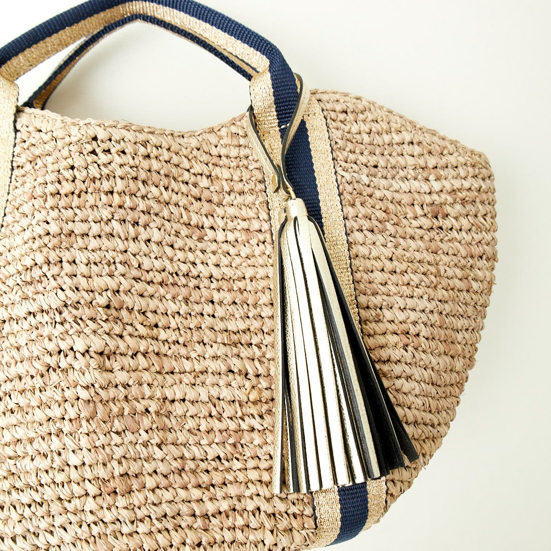 VIOLAd'ORO [ヴィオラドーロ] SANDRO ラフィア カゴバッグ [V-8087] W.BRN/NVY