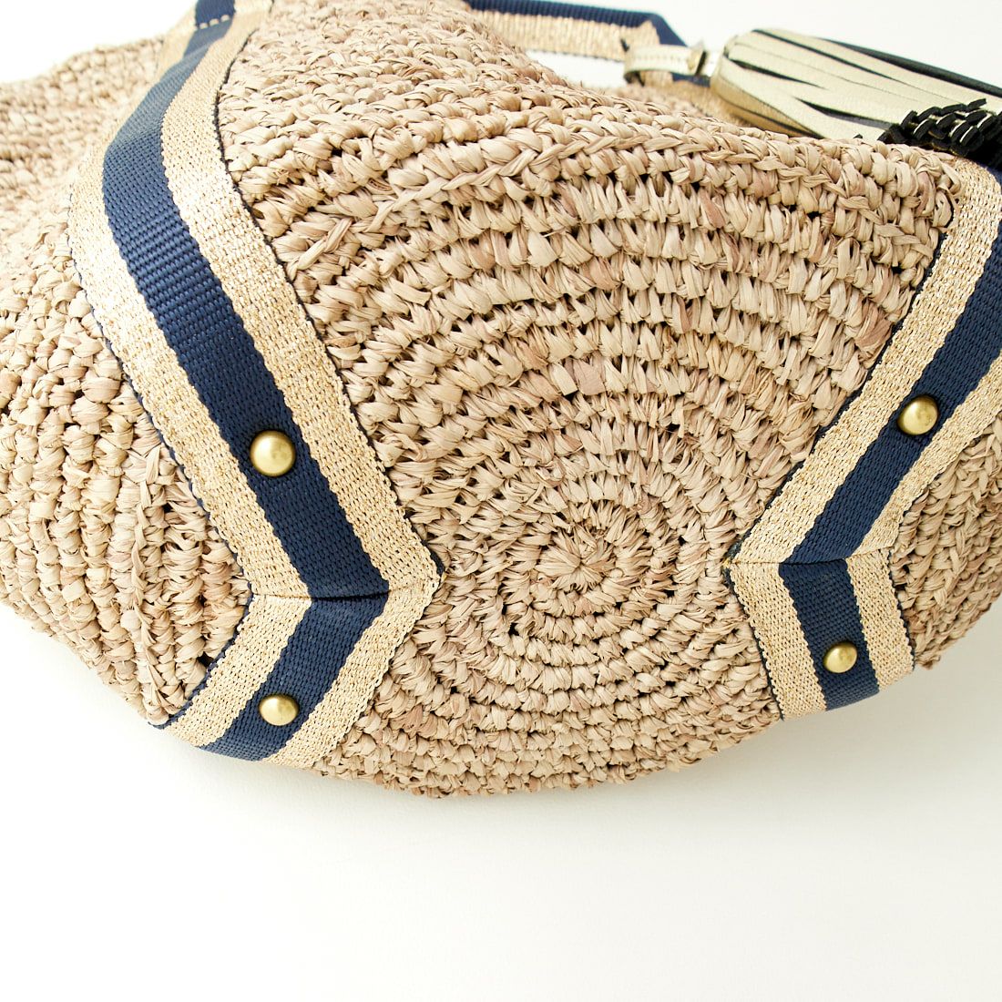 VIOLAd'ORO [ヴィオラドーロ] SANDRO ラフィア カゴバッグ [V-8087] W.BRN/NVY