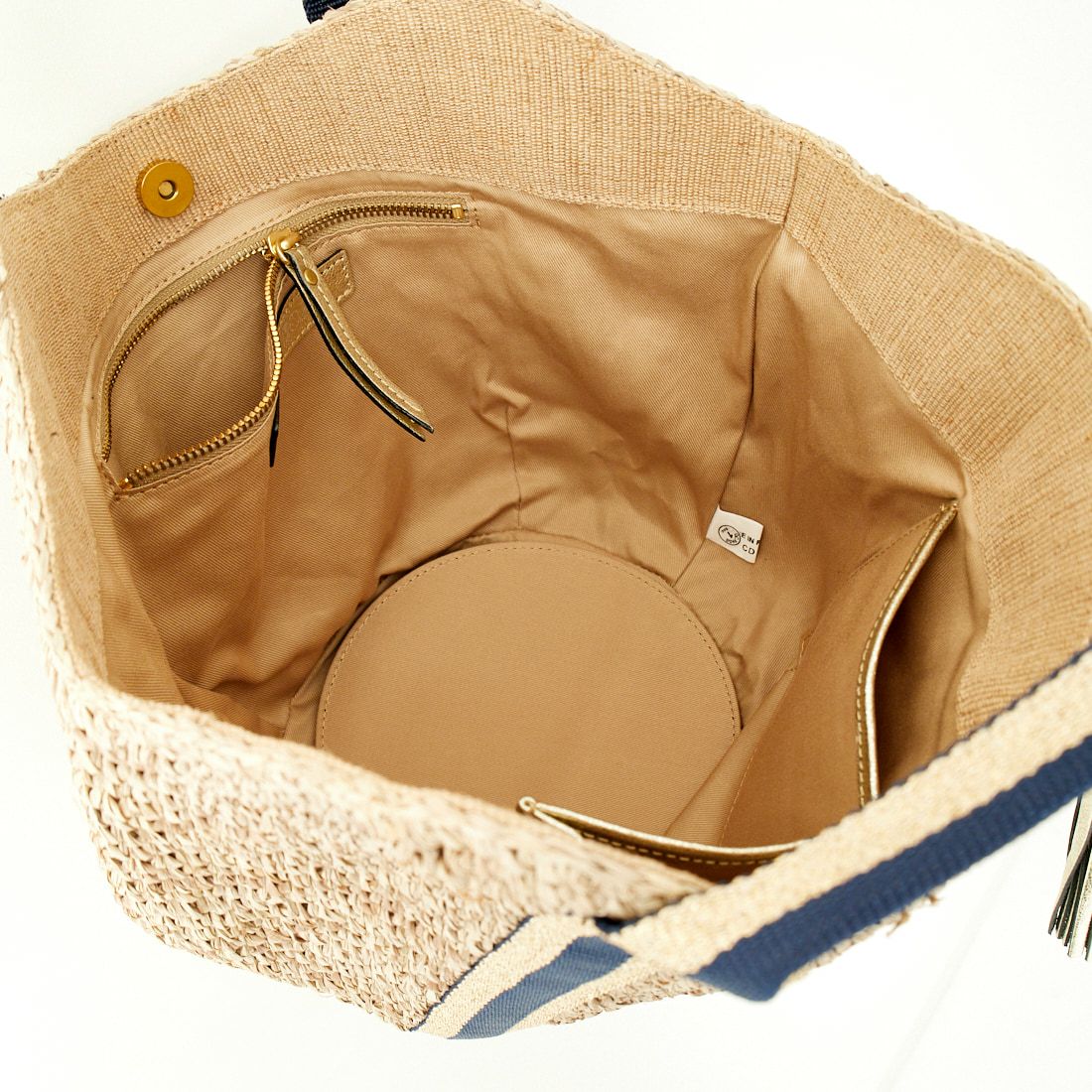 VIOLAd'ORO [ヴィオラドーロ] SANDRO ラフィア カゴバッグ [V-8087] W.BRN/NVY