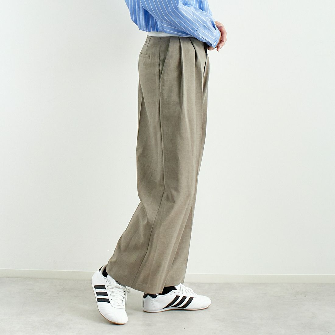 Jeans Factory Clothes [ジーンズファクトリークローズ] マーベルトパンツ [21254056] 001 ｸﾞﾚｰ &&モデル身長：167cm 着用サイズ：36&&