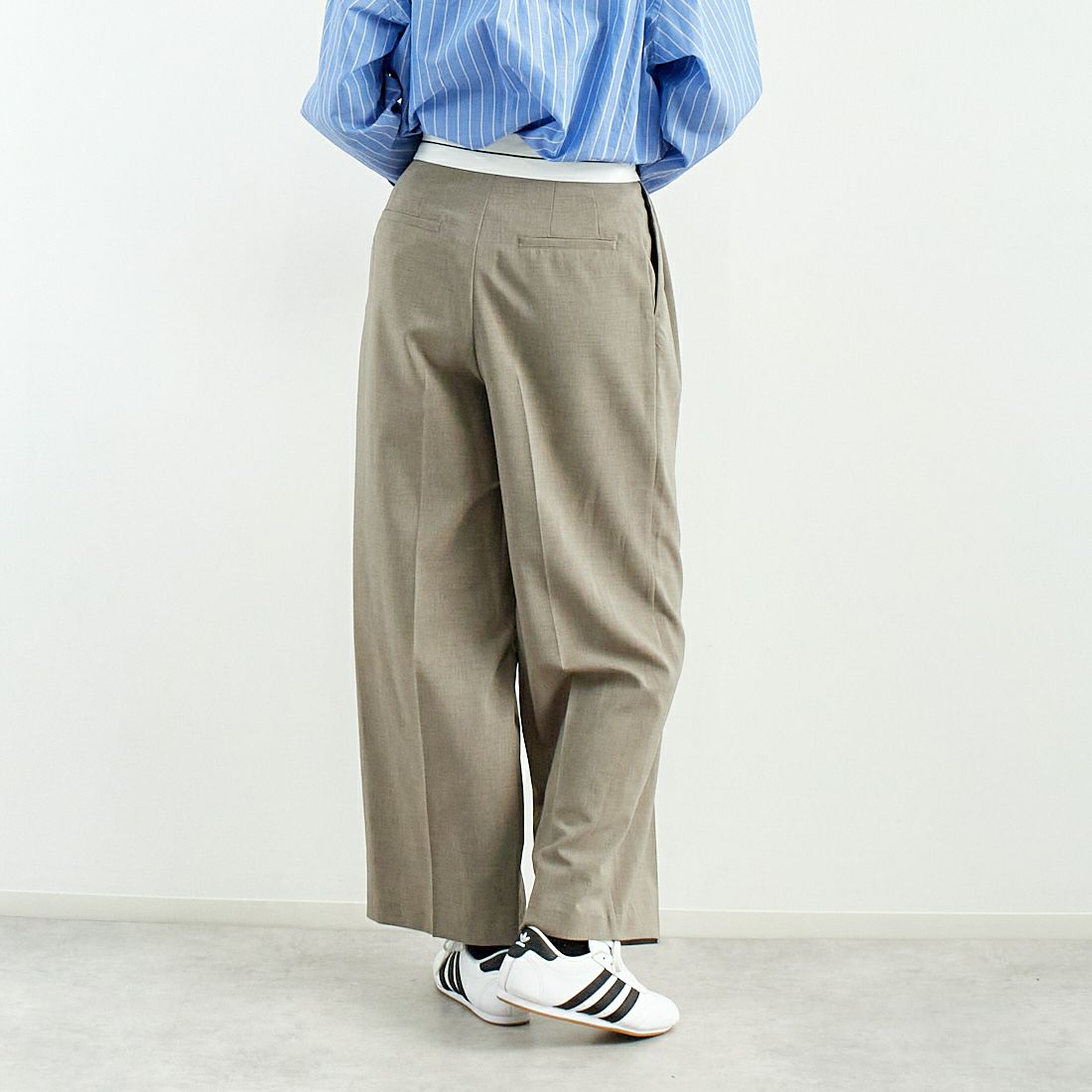 Jeans Factory Clothes [ジーンズファクトリークローズ] マーベルトパンツ [21254056] 001 ｸﾞﾚｰ &&モデル身長：167cm 着用サイズ：36&&