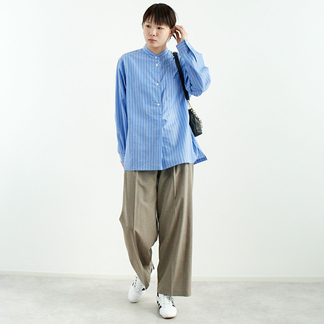 Jeans Factory Clothes [ジーンズファクトリークローズ] マーベルトパンツ [21254056] 001 ｸﾞﾚｰ &&モデル身長：167cm 着用サイズ：36&&
