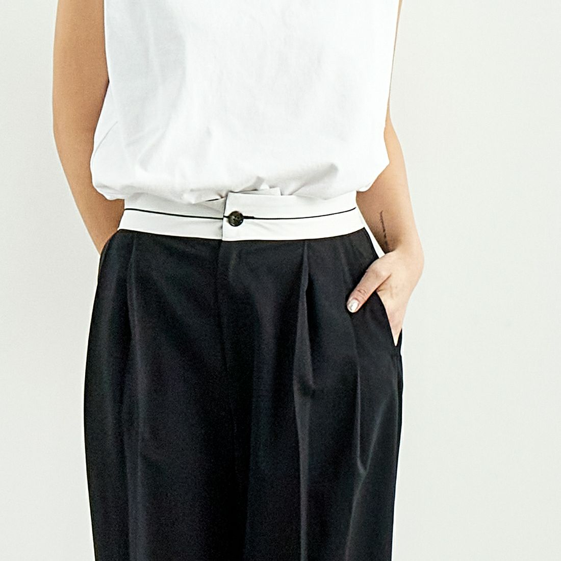 Jeans Factory Clothes [ジーンズファクトリークローズ] マーベルトパンツ [21254056] 004 ﾌﾞﾗｯｸ