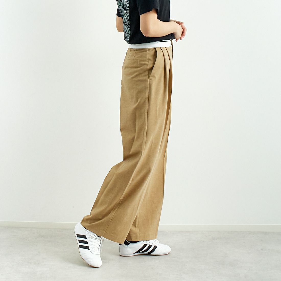 Jeans Factory Clothes [ジーンズファクトリークローズ] マーベルトパンツ [21254056] 033 ﾍﾞｰｼﾞｭ &&モデル身長：167cm 着用サイズ：36&&