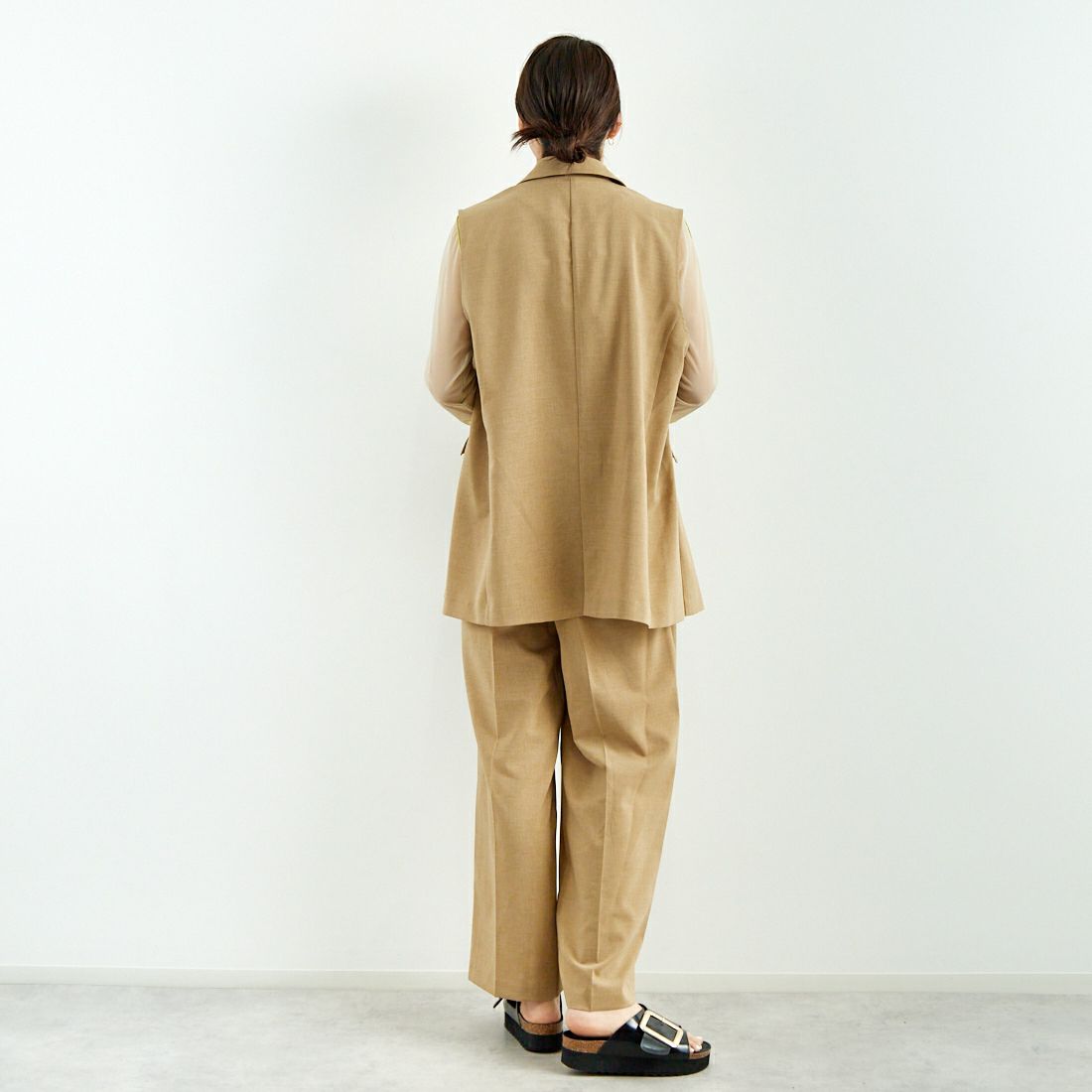 Jeans Factory Clothes [ジーンズファクトリークローズ] マーベルトパンツ [21254056] 033 ﾍﾞｰｼﾞｭ &&モデル身長：167cm 着用サイズ：36&&