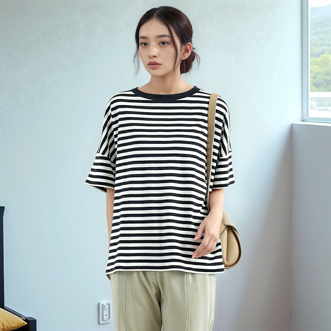 85 NAVY&&モデル身長：167cm 着用サイズ：F0&&