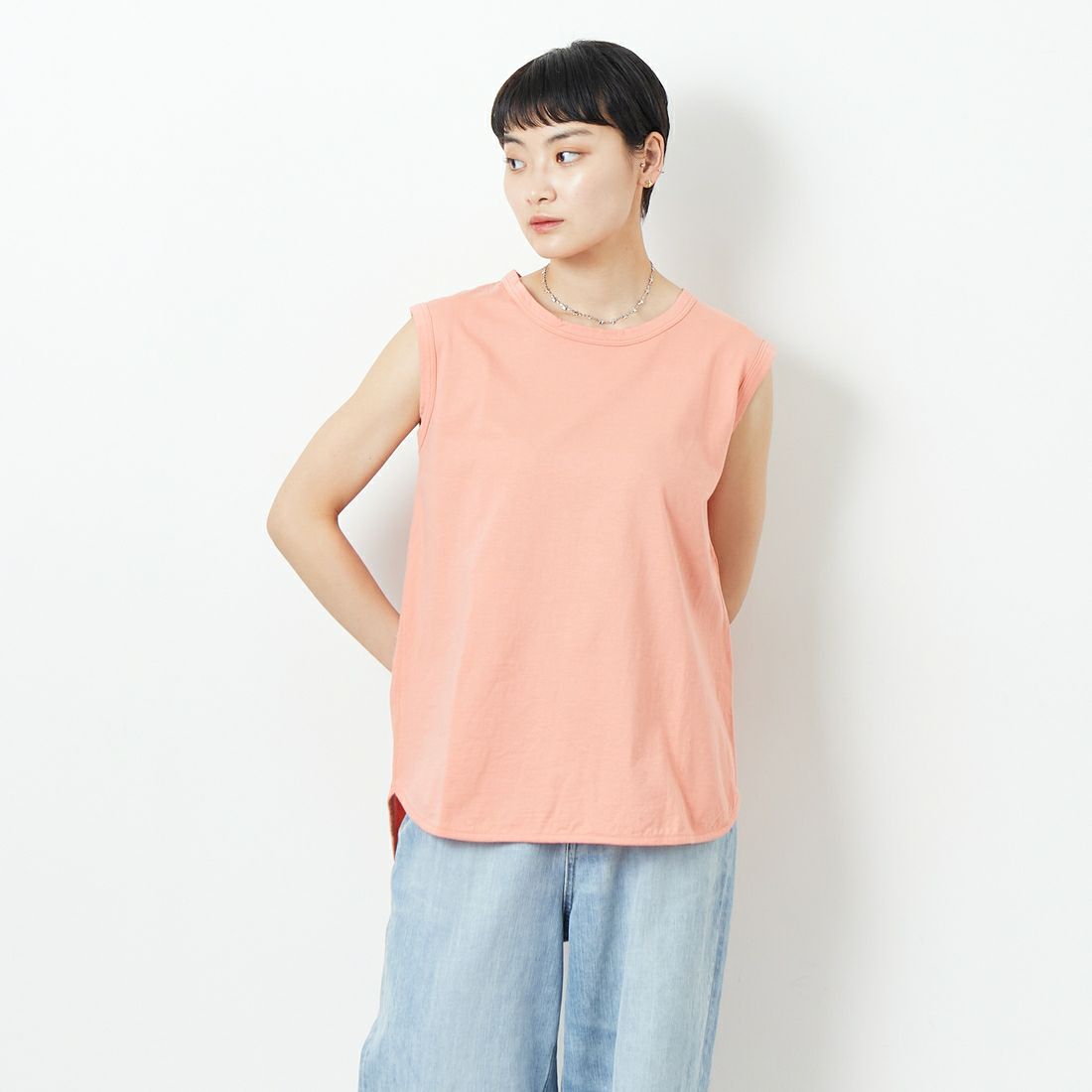 tumugu: [ツムグ] スープレコットン天竺　裾ラウンドタンクトップ [TC23116-WA] 80 L.GRAY