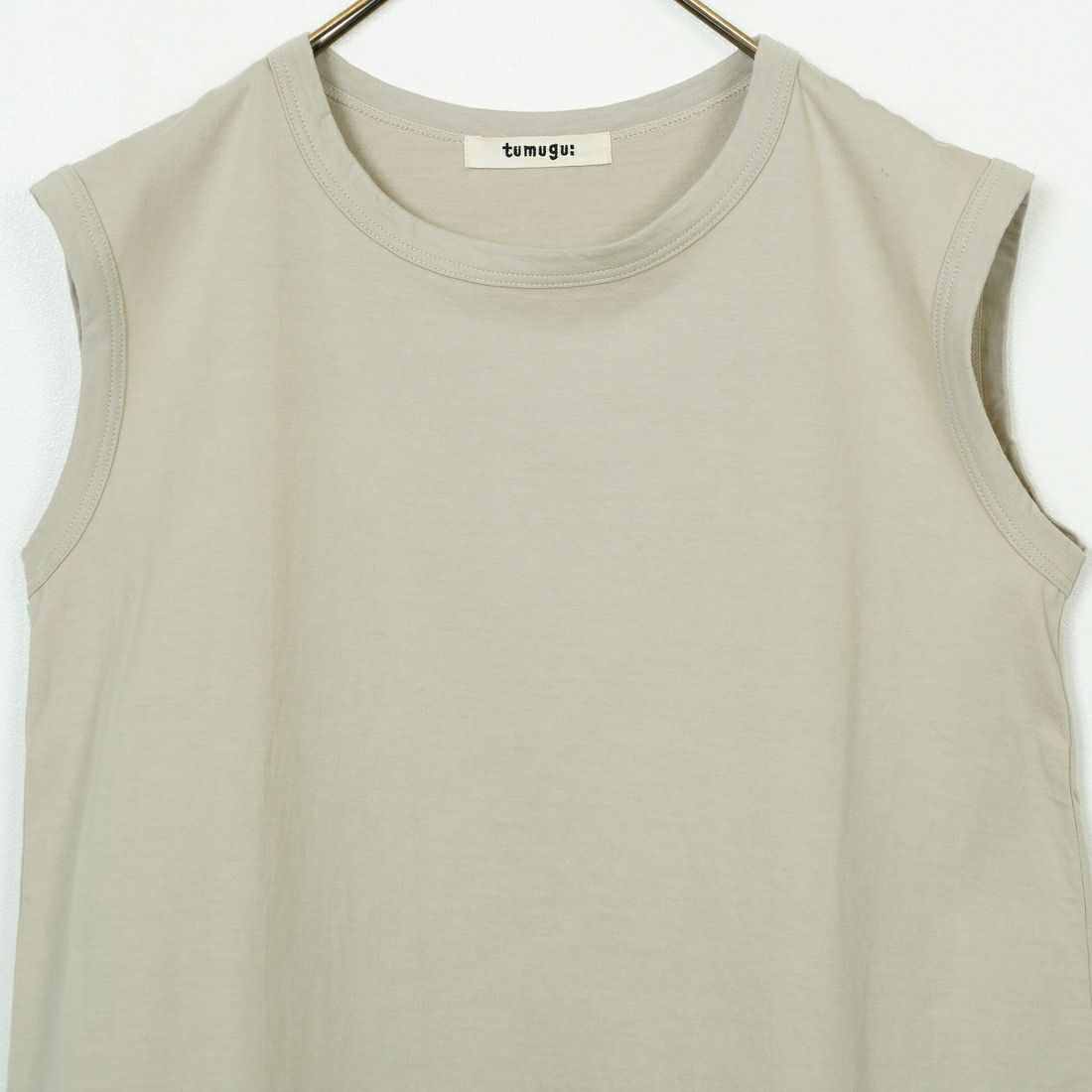 tumugu: [ツムグ] スープレコットン天竺　裾ラウンドタンクトップ [TC23116-WA] 80 L.GRAY