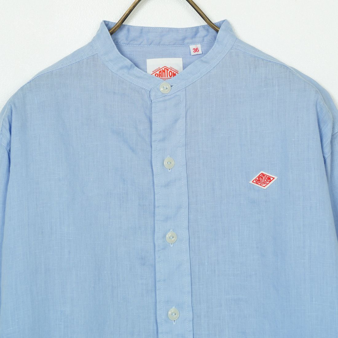 DANTON [ダントン] リネンクロスバンドカラーシャツ [DT-B0279FLI] DK.SAX