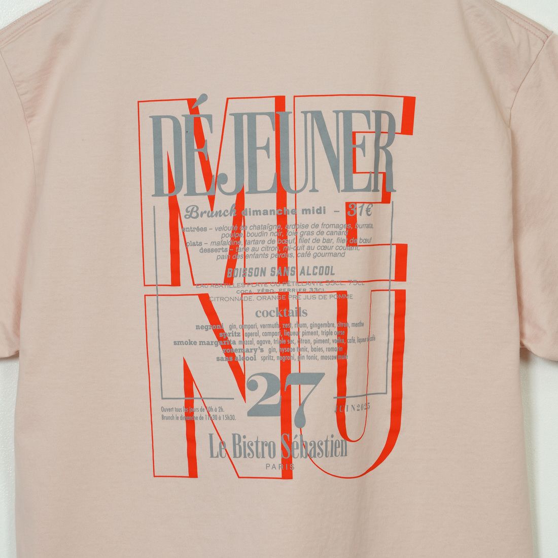 THE SHINZONE [ザ シンゾーン] BISTRO MENU Tシャツ [25SMSCU14] 12 PINK