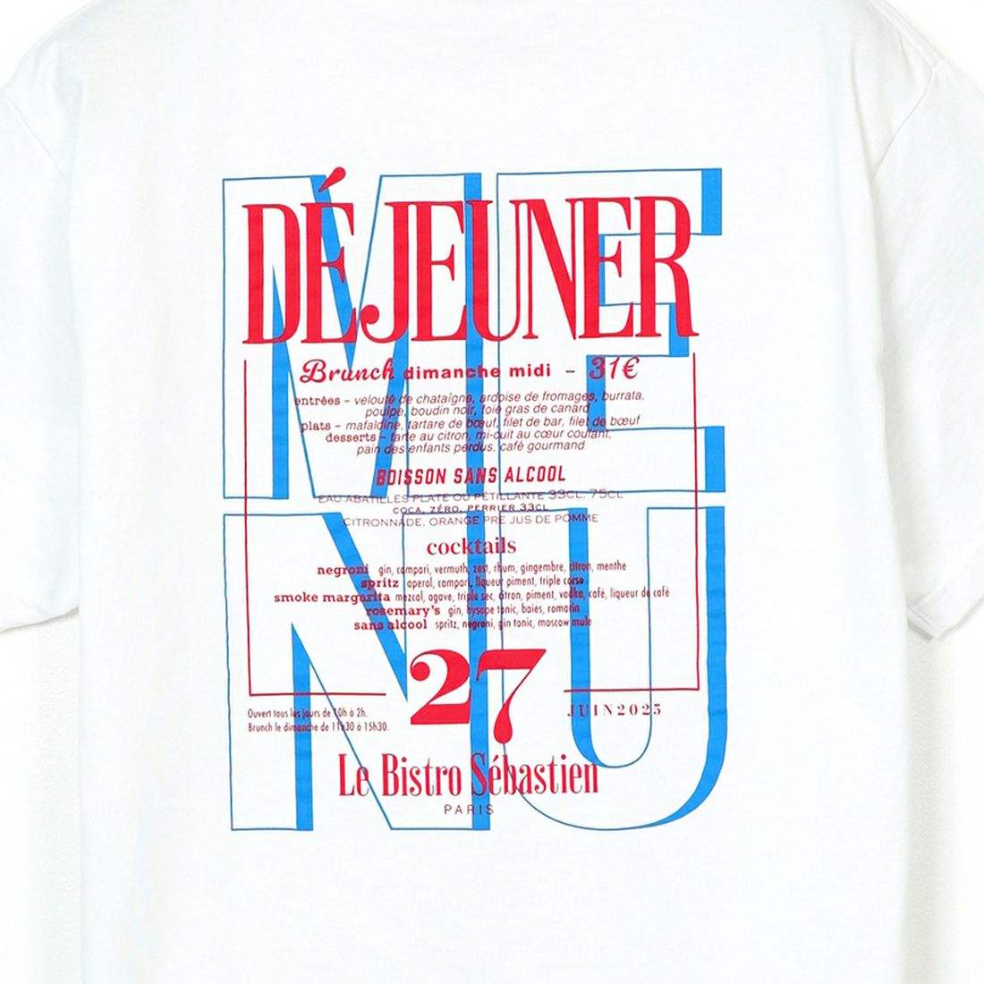THE SHINZONE [ザ シンゾーン] BISTRO MENU Tシャツ [25SMSCU14] 01 WHITE