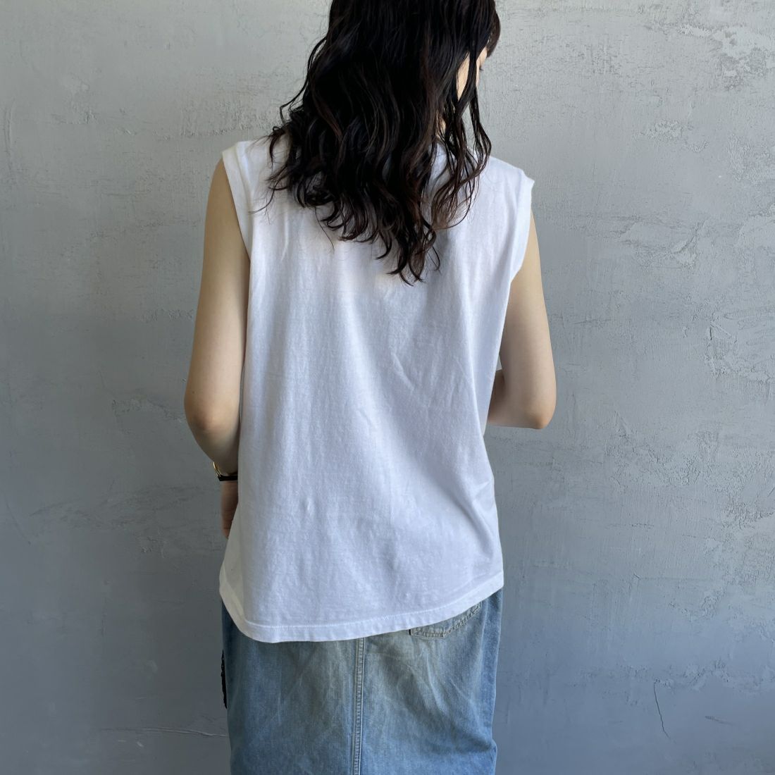 Hanes [ヘインズ] ウィメンズ ジャパンフィット 2枚組 スリーブレスTシャツ [HW5327] 904 ﾋﾟﾝｸ/ﾎ &&モデル身長：160cm 着用サイズ：M&&