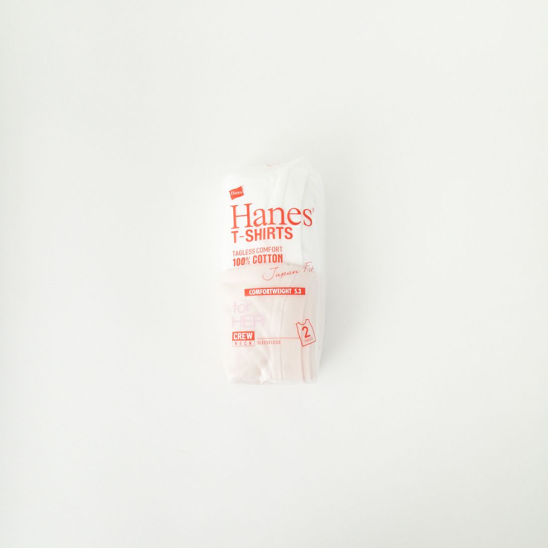 Hanes [ヘインズ] ウィメンズ ジャパンフィット 2枚組 スリーブレスTシャツ [HW5327]904 ﾋﾟﾝｸ/ﾎ