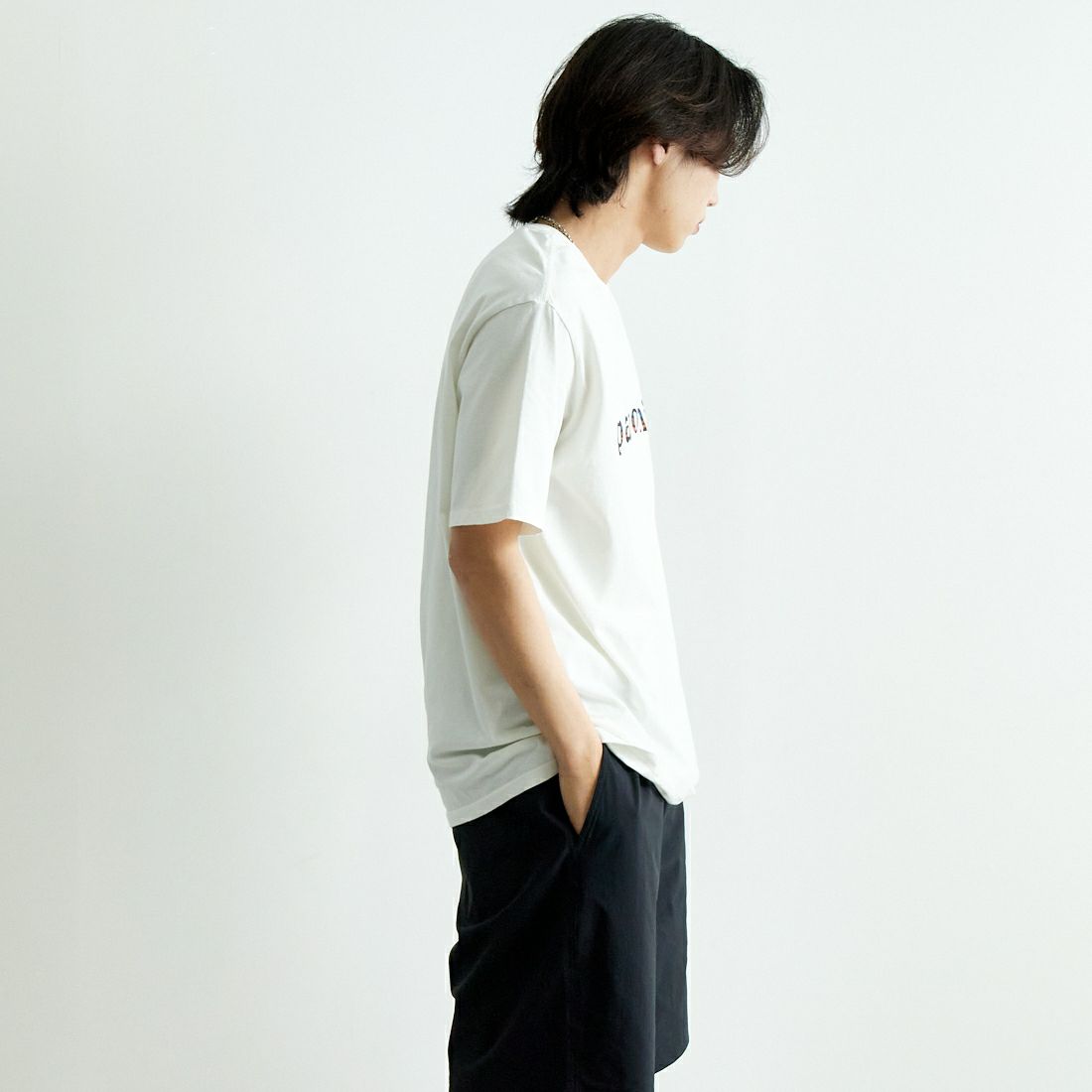 patagonia [パタゴニア] メンズ'73 テキスト ロゴ オーガニックT [37776] BCW &&モデル身長：179cm 着用サイズ：L&&
