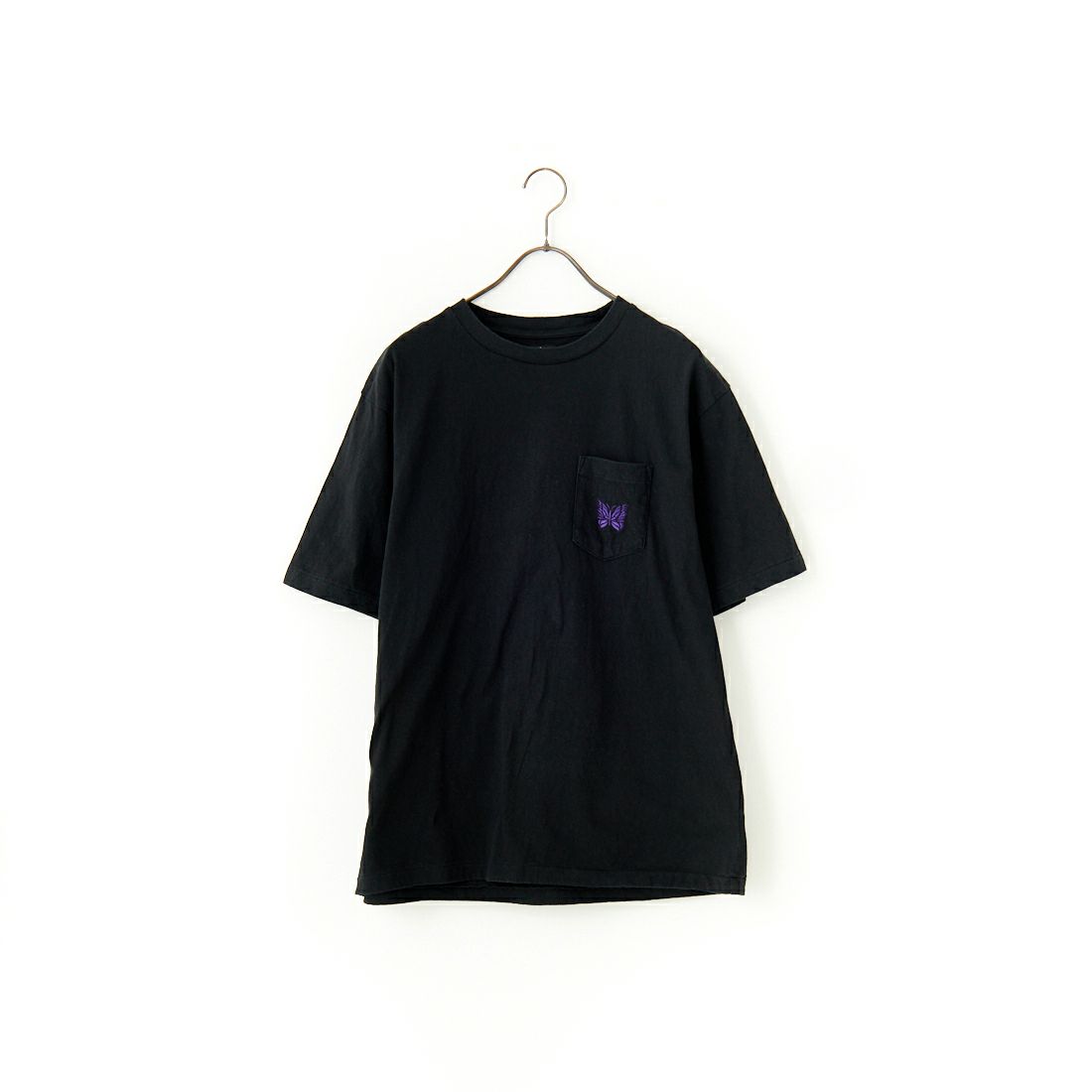 Needles [ニードルズ] パピヨン刺繍ポケットTシャツ [QV357] G BLACK