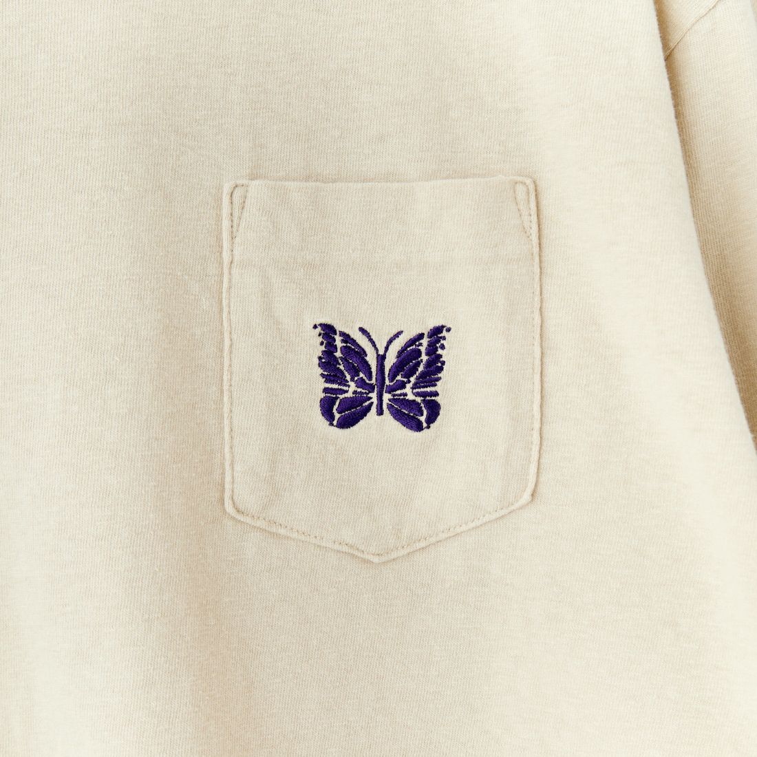 Needles [ニードルズ] パピヨン刺繍ポケットTシャツ [QV357] A OATMEAL