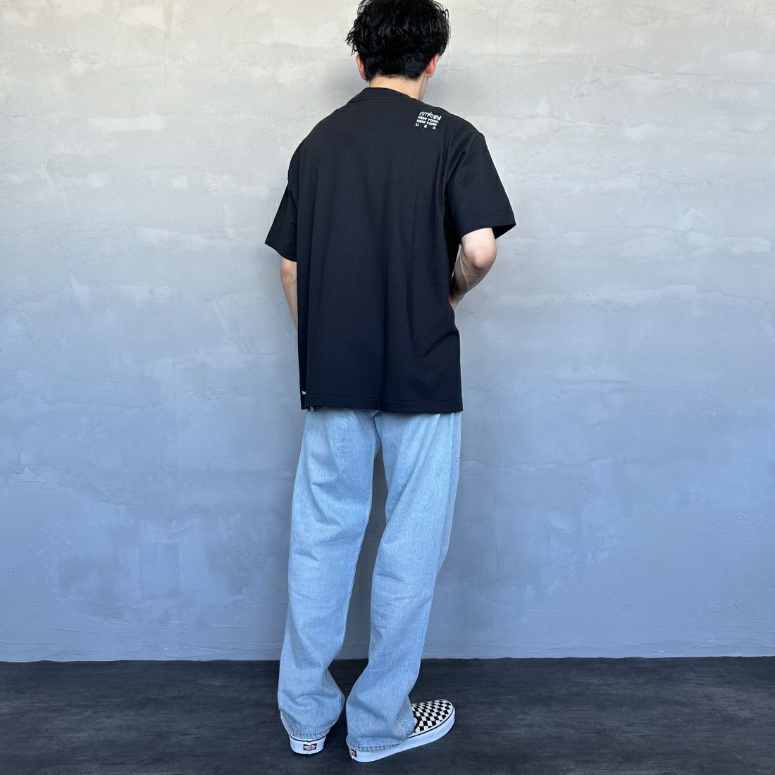 MANHATTAN PORTAGE [マンハッタンポーテージ] ショートスリーブ プリントTシャツ [MP-M579] BLACK &&モデル身長：168cm 着用サイズ：L&&