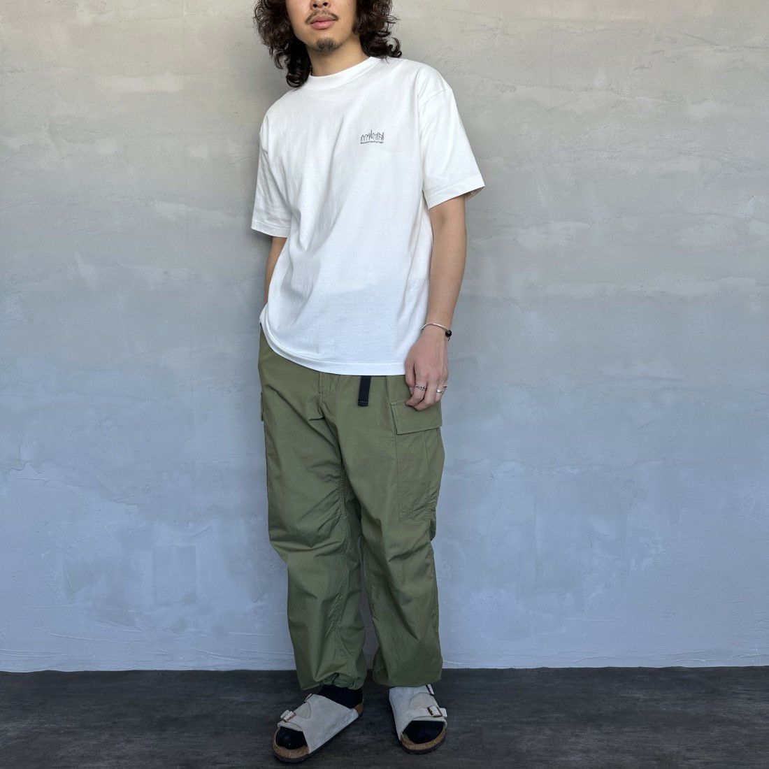 MANHATTAN PORTAGE [マンハッタンポーテージ] ショートスリーブ プリントTシャツ [MP-M579] WHITE &&モデル身長：173cm 着用サイズ：M&&