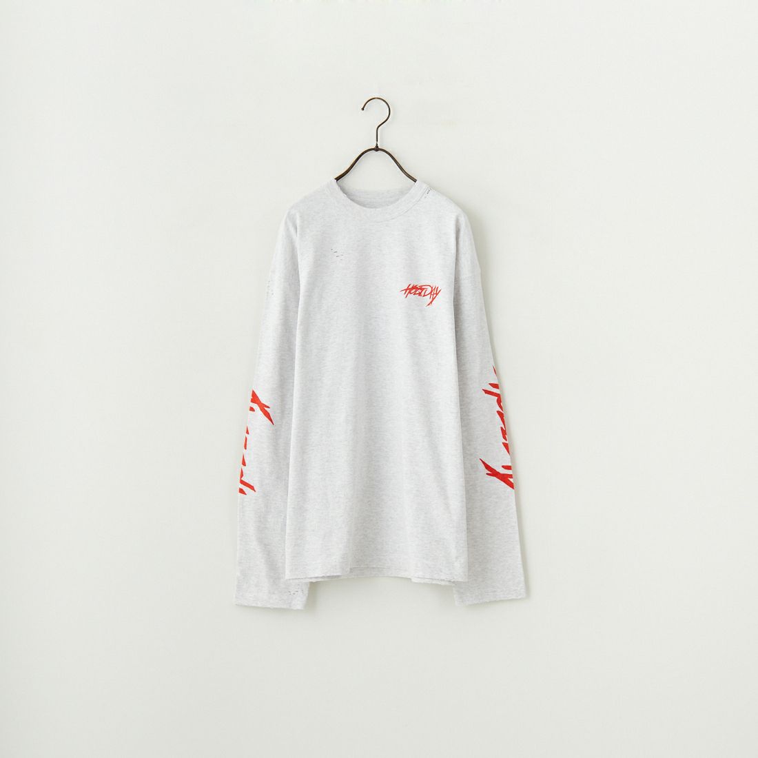 HOLIDAY [ホリデイ] スーパーファイン ドライダメージロングスリーブTシャツ [25101019] S.GRAY