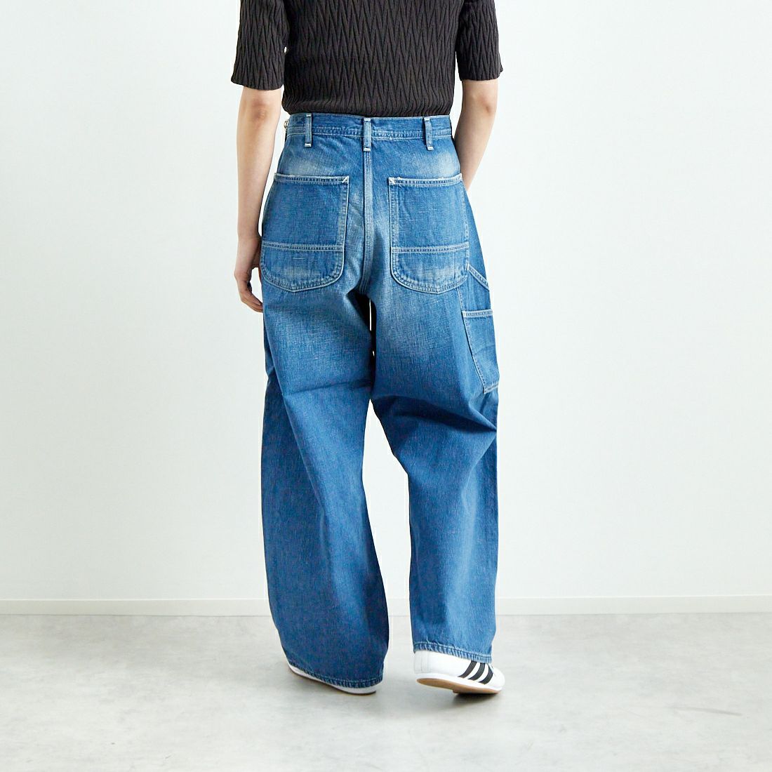 orSlow [オアスロウ] 30sワイドフィットペインターパンツ [01-5126] 95 DENIM U &&モデル身長：160cm 着用サイズ：1&&