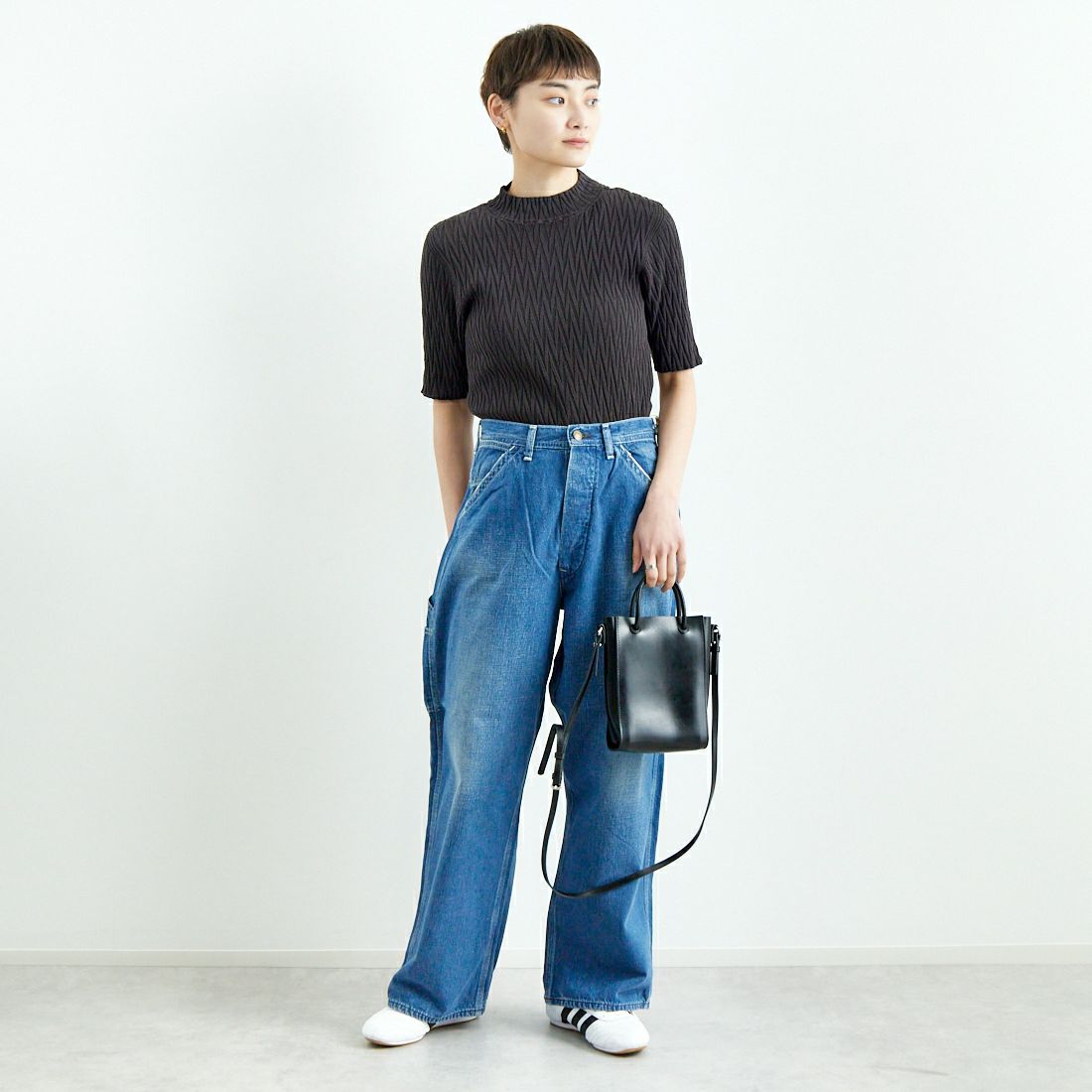 orSlow [オアスロウ] 30sワイドフィットペインターパンツ [01-5126] 95 DENIM U &&モデル身長：160cm 着用サイズ：1&&