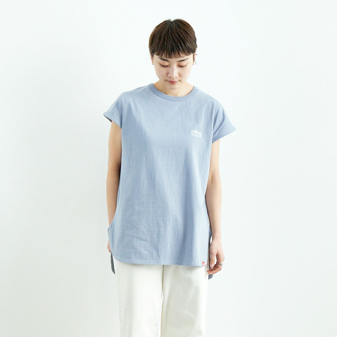 MANHATTAN PORTAGE [マンハッタンポーテージ] フレンチスリーブTシャツ [25SS-MP-L158] GRAY  &&モデル身長：160cm 着用サイズ：F&&