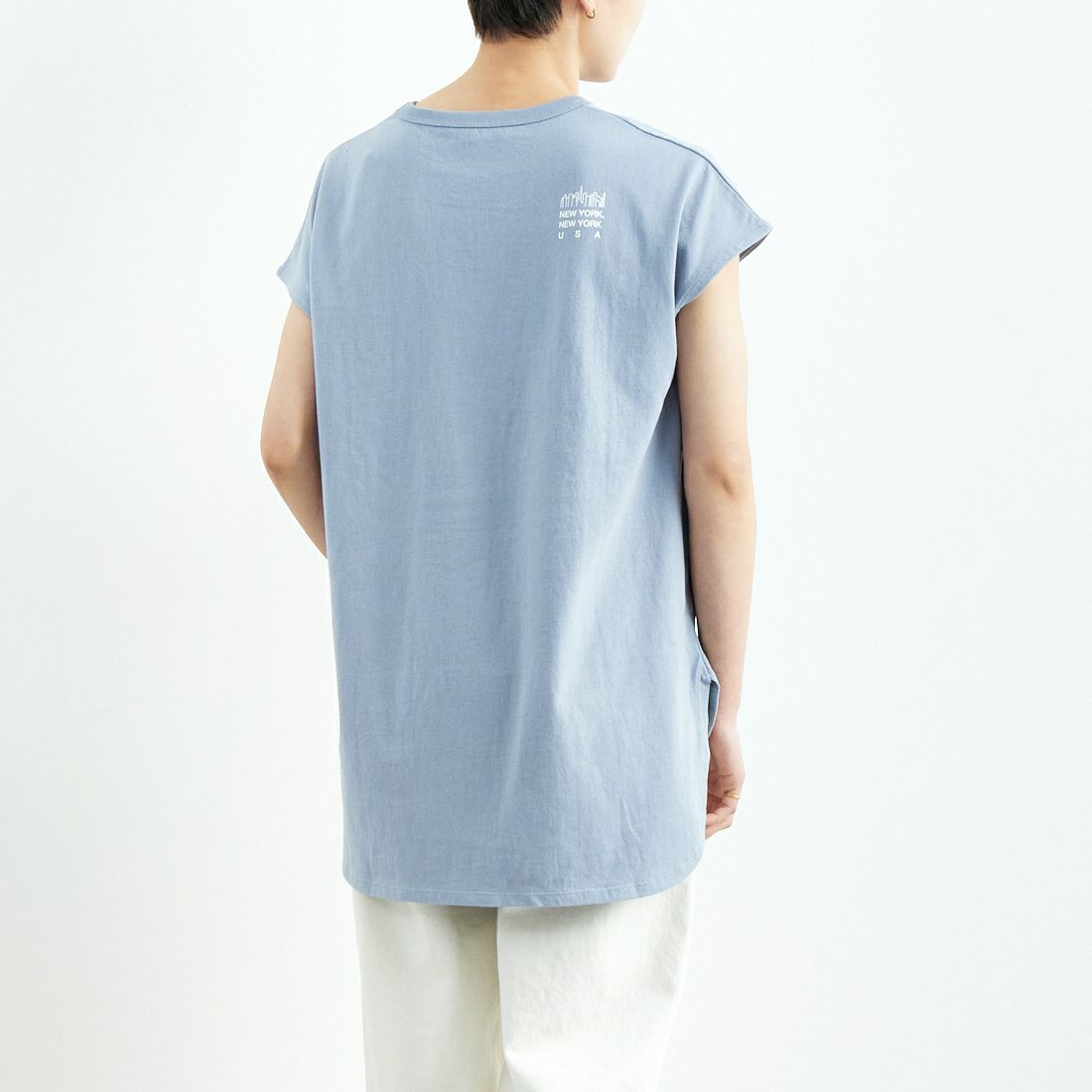 MANHATTAN PORTAGE [マンハッタンポーテージ] フレンチスリーブTシャツ [25SS-MP-L158] GRAY  &&モデル身長：160cm 着用サイズ：F&&
