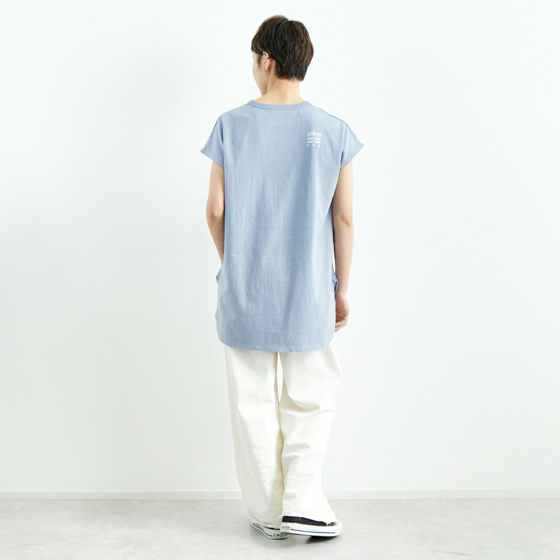 MANHATTAN PORTAGE [マンハッタンポーテージ] フレンチスリーブTシャツ [25SS-MP-L158] GRAY  &&モデル身長：160cm 着用サイズ：F&&