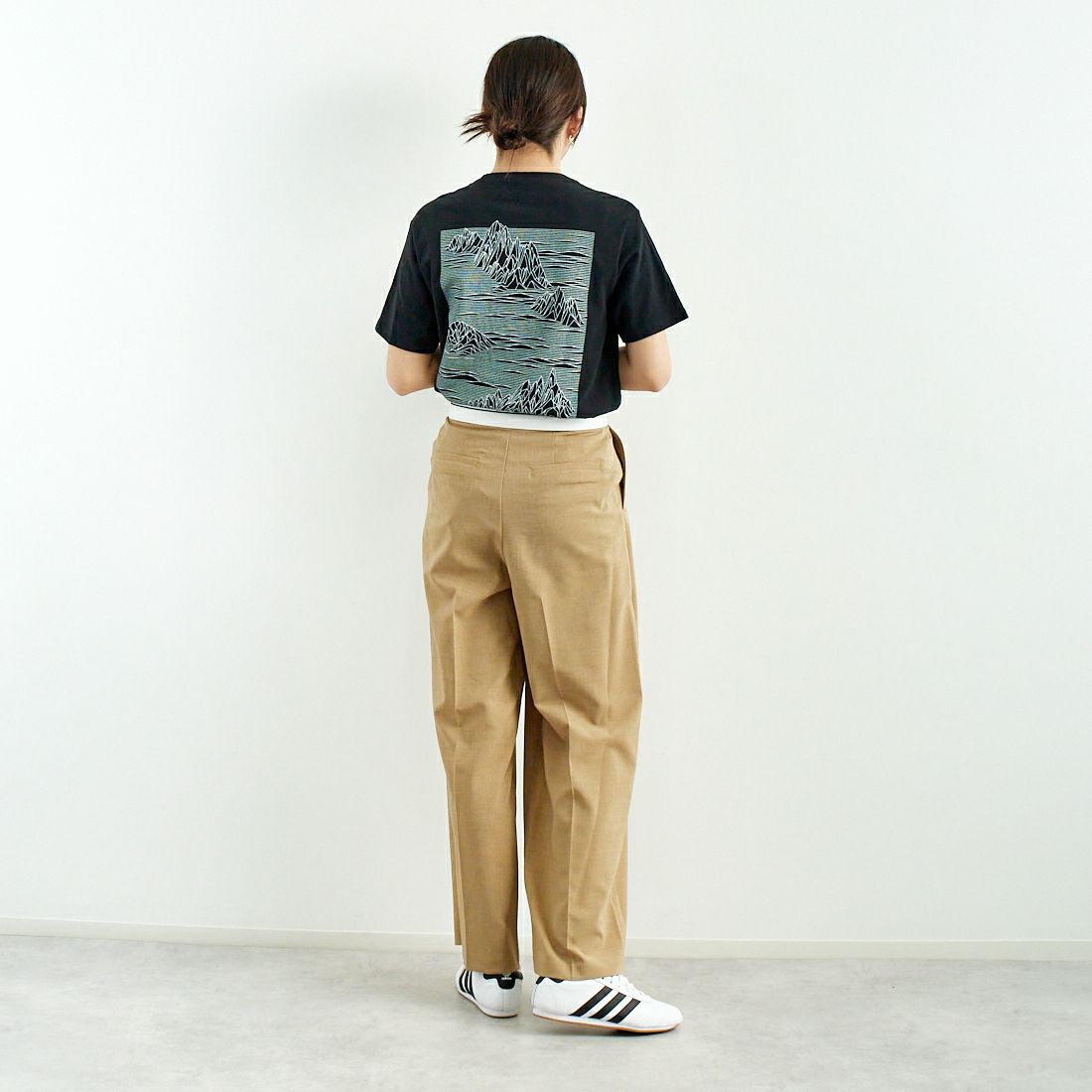 patagonia [パタゴニア] ストラタスパイア レスポンシビリTシャツ [37792] BLK &&モデル身長：167cm 着用サイズ：XS&&