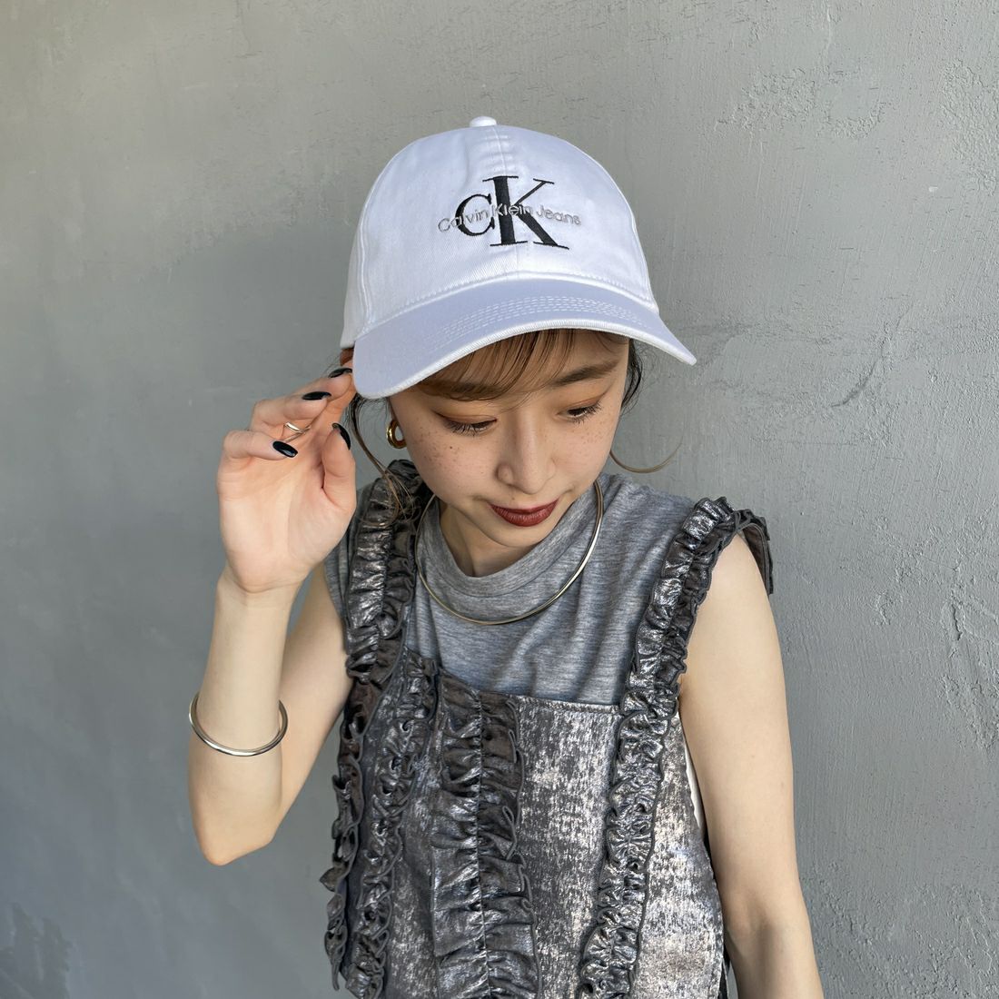 カルバンクライン CK ラージモノグラム刺繍ベースボールキャップ Calvin Klein キャップ 帽子 CK ラージモノグラム刺繍ベース
