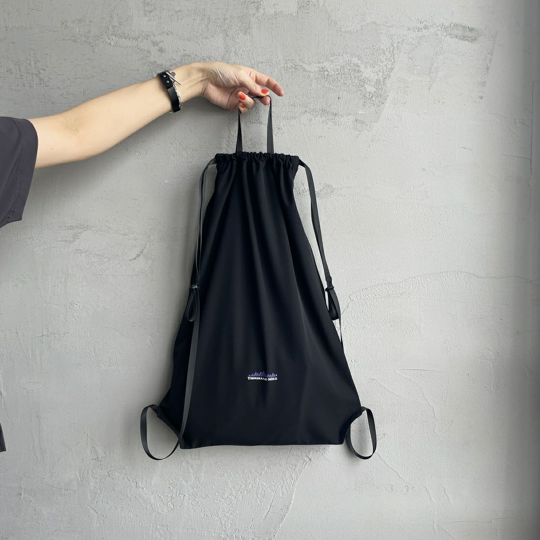 THOUSAND MILE [サウザンド マイル] 別注 サマーバケーション ラップパンツセットアップ [TM251NP50952-JF] CHARCOAL &&モデル身長：160cm 着用サイズ：F&&