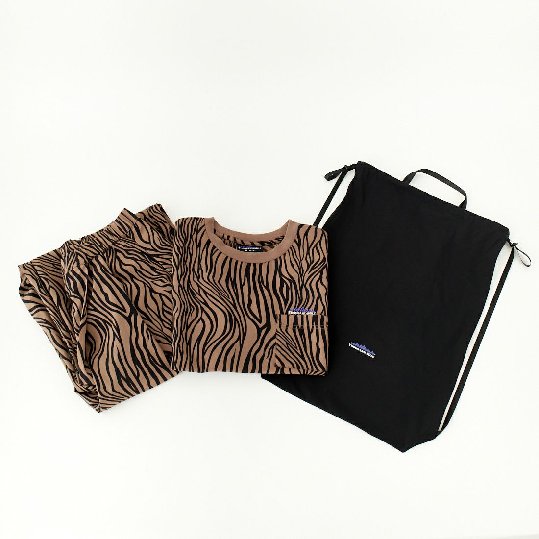 THOUSAND MILE [サウザンド マイル] 別注 ゼブラ柄 サマーバケーション ラップパンツセットアップ [TM251QP50952-JF] ZEBRA