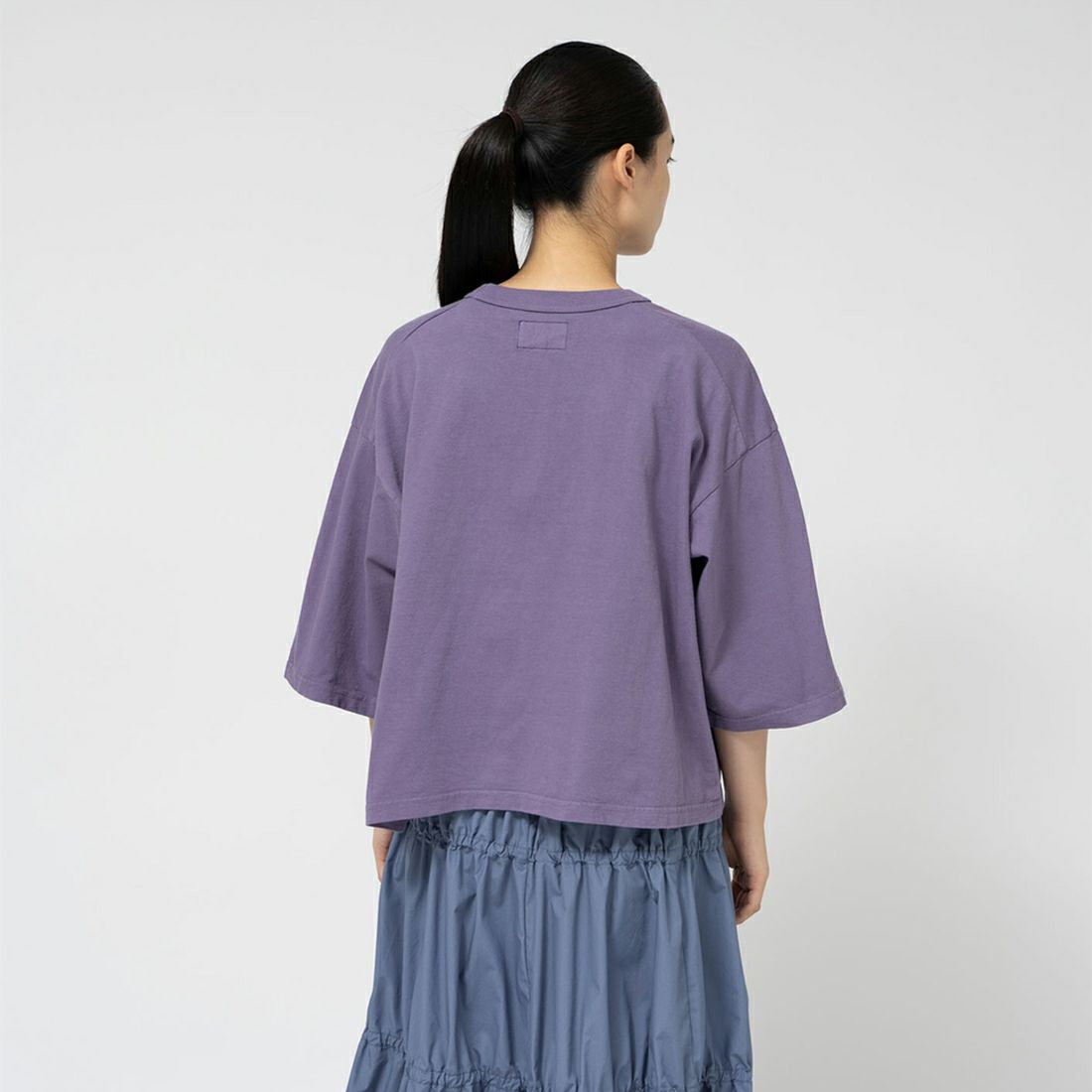 THE NORTH FACE PURPLE LABEL [ザ ノースフェイス パープルレーベル] 7オンスクロップドTシャツ [N25SI103] FO FP/OW &&モデル身長：162cm 着用サイズ：WS&&