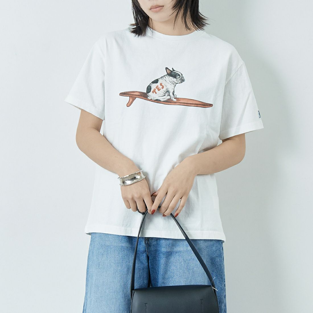 The Endless Summer [エンドレスサマー] 4BUHI ナップタイムTシャツ [FH-25574323] 07 WHITE &&モデル身長：167cm 着用サイズ：S&&