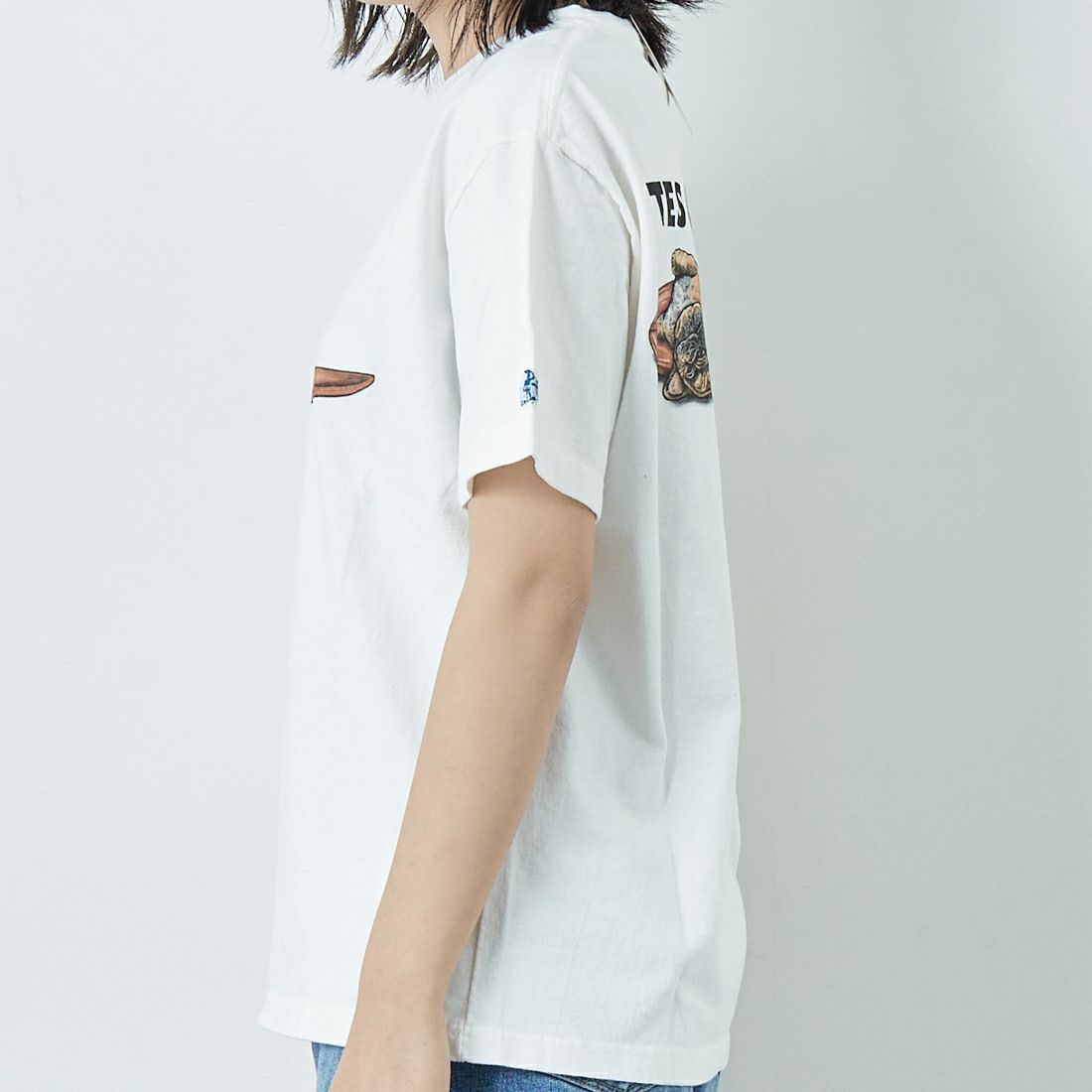 The Endless Summer [エンドレスサマー] 4BUHI ナップタイムTシャツ [FH-25574323] 07 WHITE &&モデル身長：167cm 着用サイズ：S&&