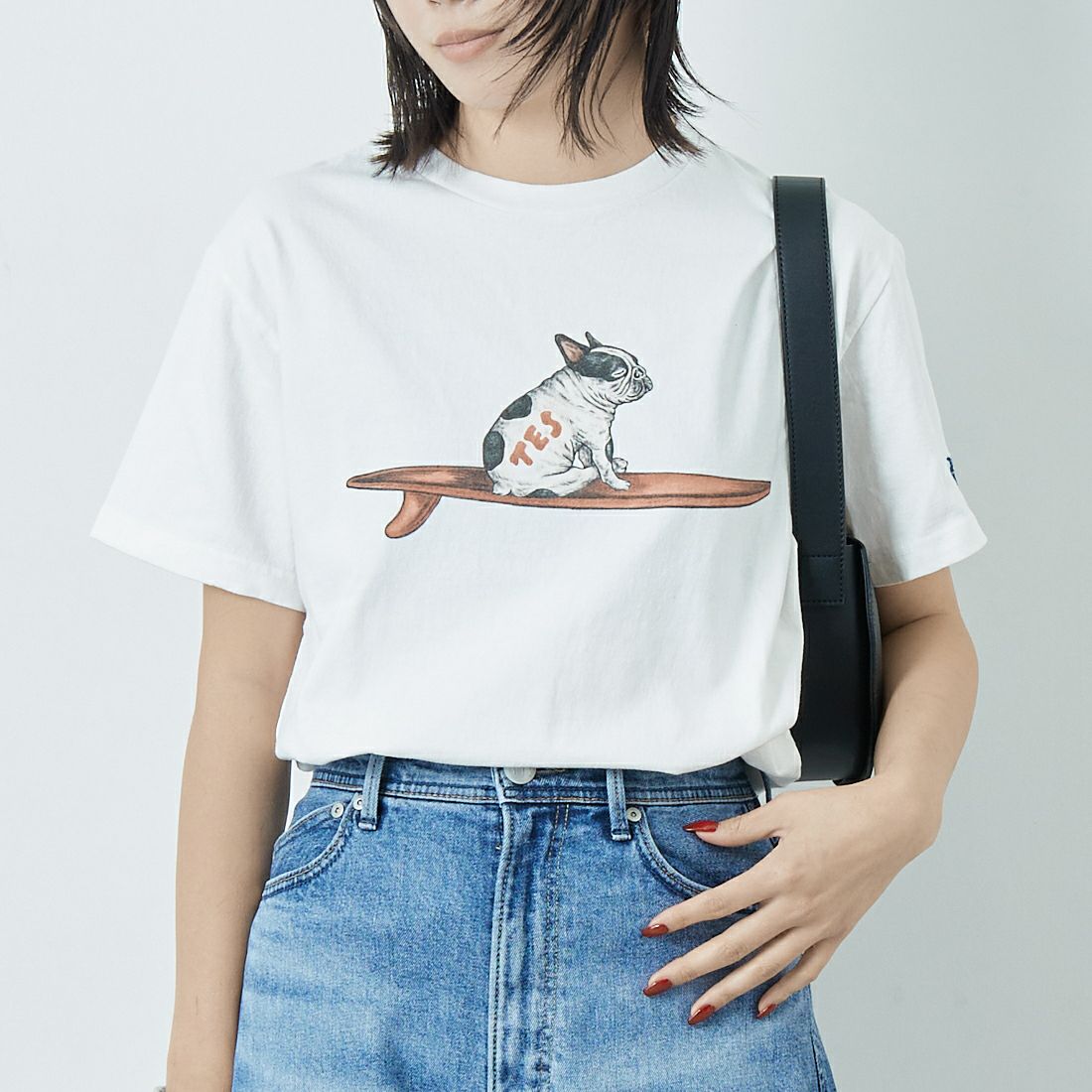 The Endless Summer [エンドレスサマー] 4BUHI ナップタイムTシャツ [FH-25574323] 07 WHITE &&モデル身長：167cm 着用サイズ：S&&