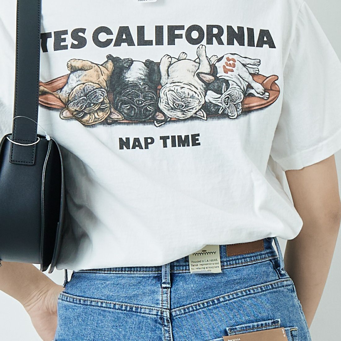 The Endless Summer [エンドレスサマー] 4BUHI ナップタイムTシャツ [FH-25574323] 07 WHITE &&モデル身長：167cm 着用サイズ：S&&