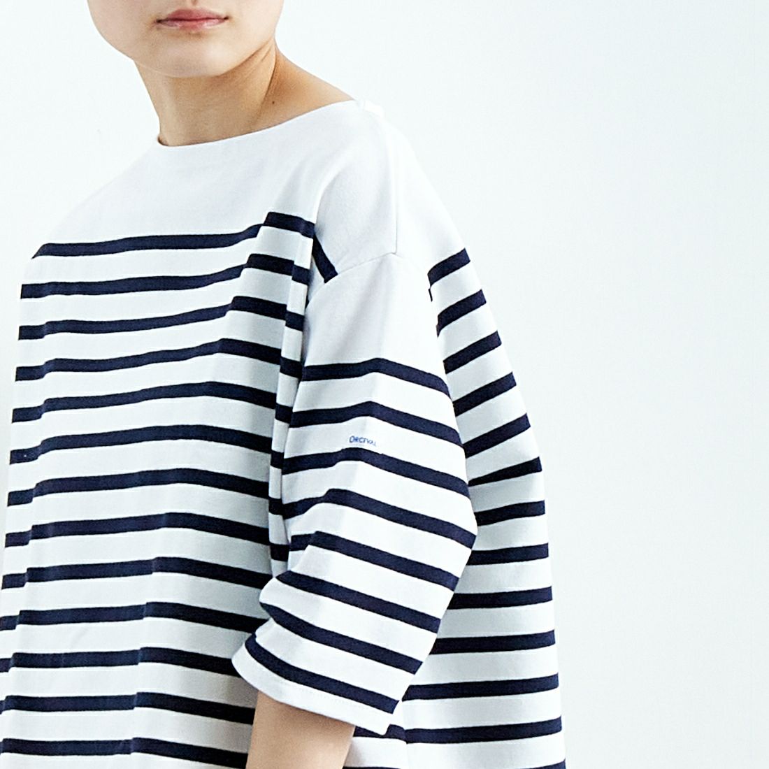 ORCIVAL [オーシバル] ボートネック ハーフスリーブプルオーバー [6839] WHT/PIRATE &&モデル身長：160cm 着用サイズ：1&&