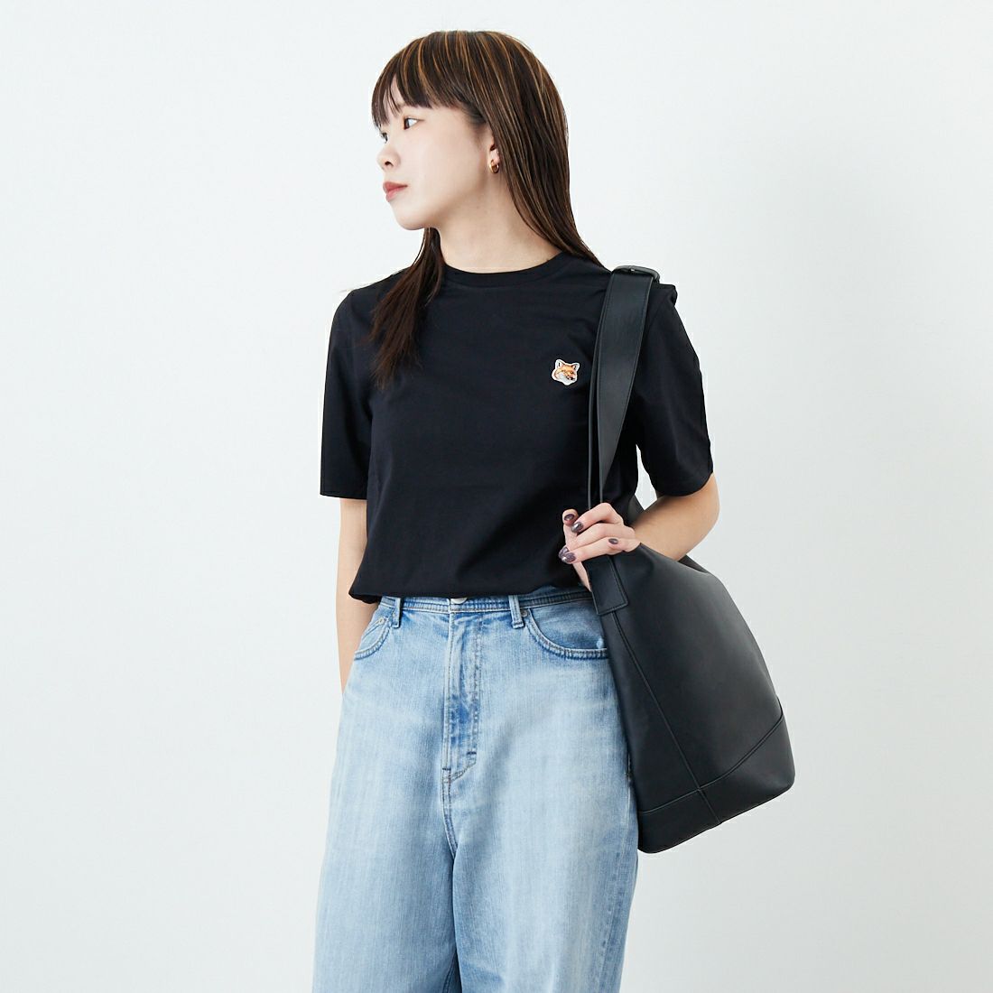 MAISON KITSUNE [メゾン キツネ] フォックスヘッド パッチ レギュラー Tシャツ [LM00104KJ0008] 0072 CIRRU