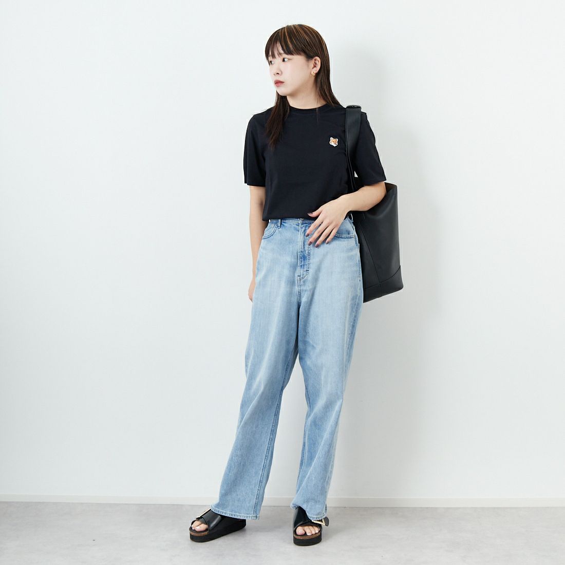 MAISON KITSUNE [メゾン キツネ] フォックスヘッド パッチ レギュラー Tシャツ [LM00104KJ0008] 0072 CIRRU