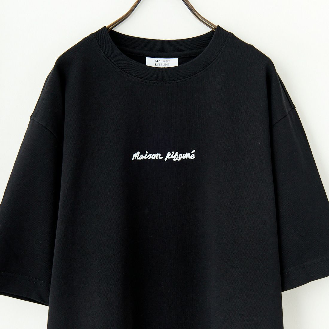 MAISON KITSUNE [メゾン キツネ] エンブロイダリー オーバーサイズTシャツ [OM00122KJ0119] P199 BLACK