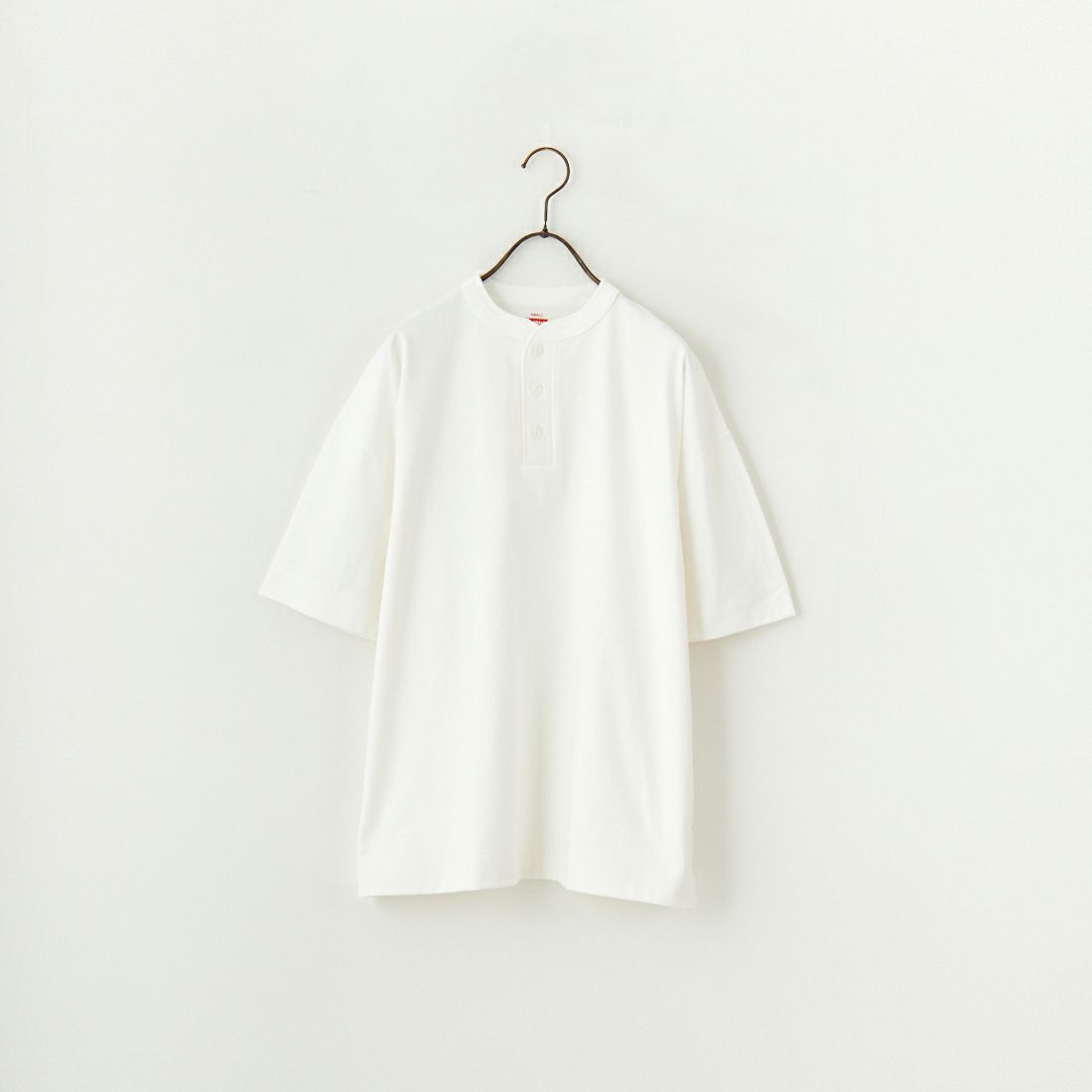 Health knit [ヘルスニット] 別注 ビッグシルエット ヘンリーネックTシャツ [HR25S-M121-JF] WHITE