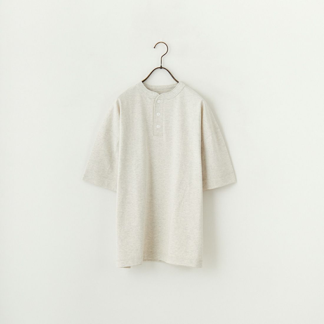 Health knit [ヘルスニット] 別注 ビッグシルエット ヘンリーネックTシャツ [HR25S-M121-JF] OATMEAL